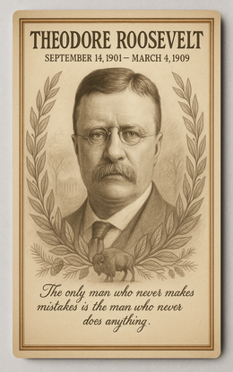 Theodore Roosevelt 26th President - Trading Card PosterGoat