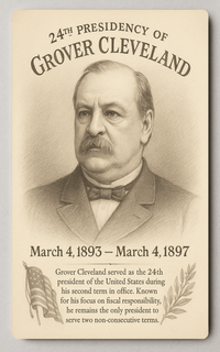 Grover Cleveland 24th President - Trading Card PosterGoat