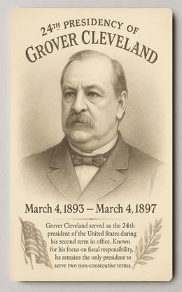 Grover Cleveland 24th President - Trading Card PosterGoat