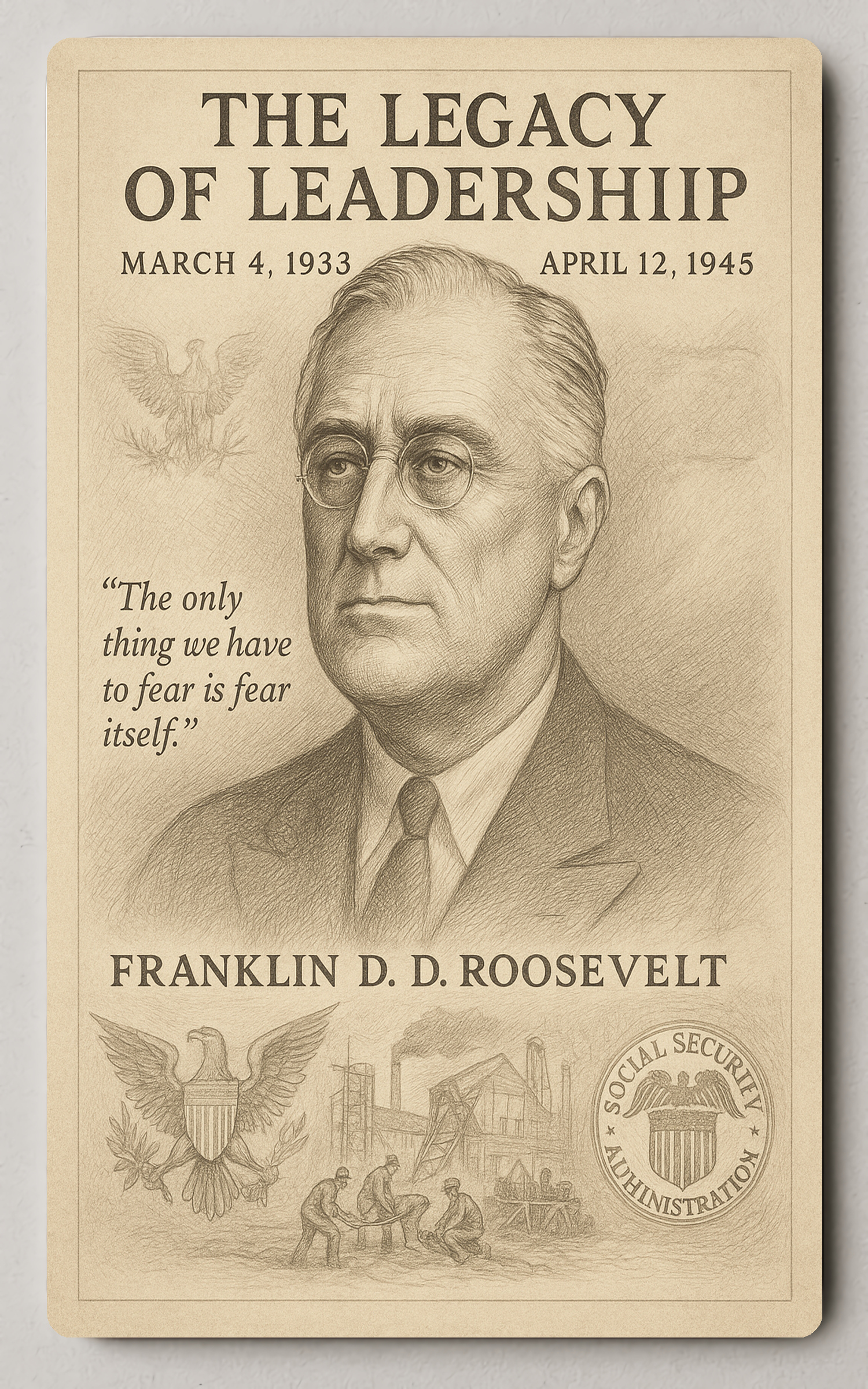 Franklin D. Roosevelt 32nd President - Trading Card PosterGoat