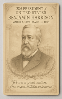 Benjamin Harrison 23rd President - Trading Card PosterGoat