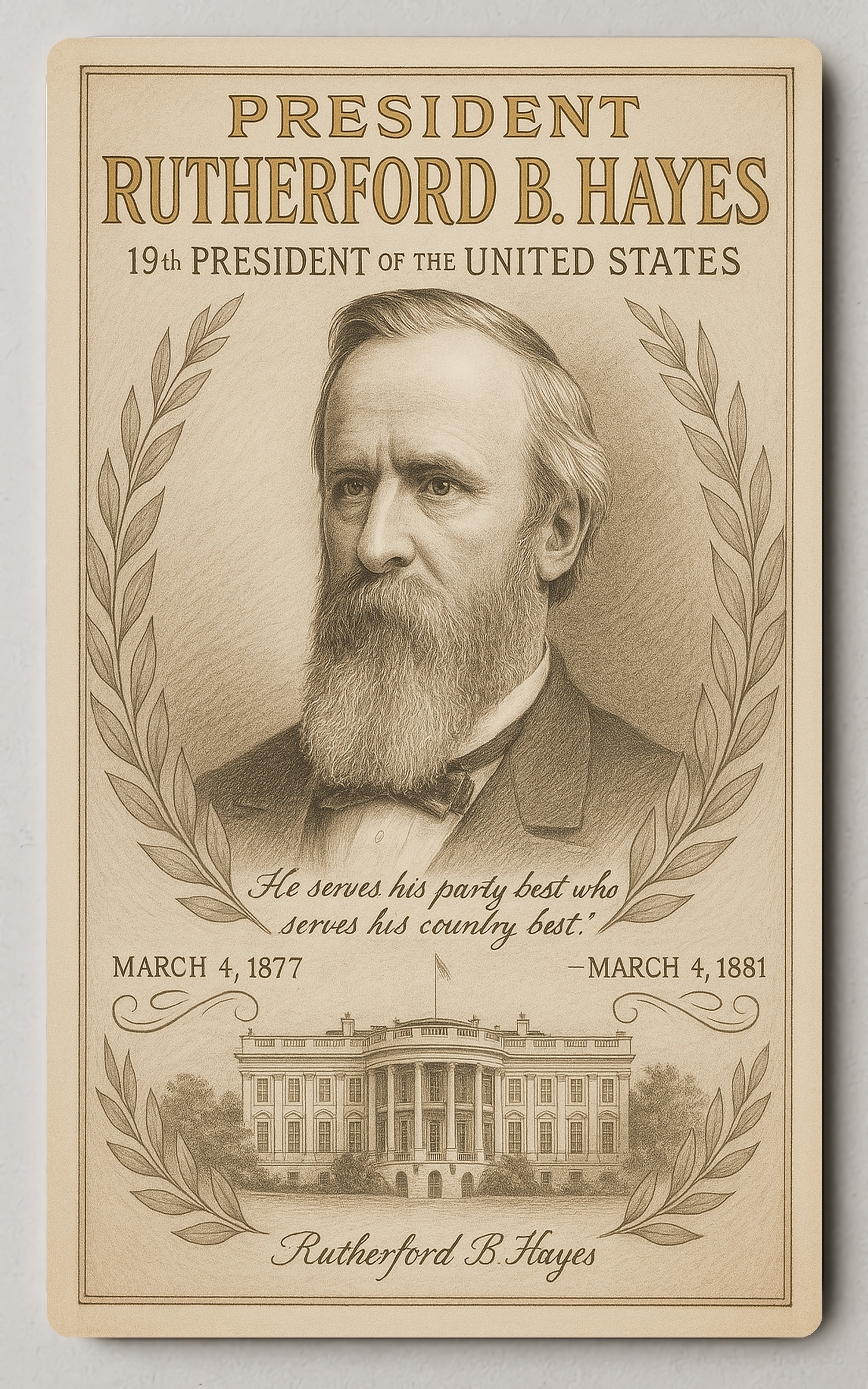 Rutherford B. Hayes 19th President - Trading Card PosterGoat