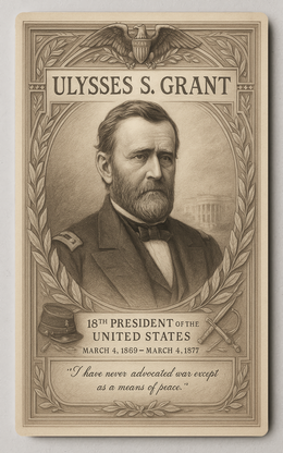 Ulysses S. Grant 18th President - Trading Card PosterGoat