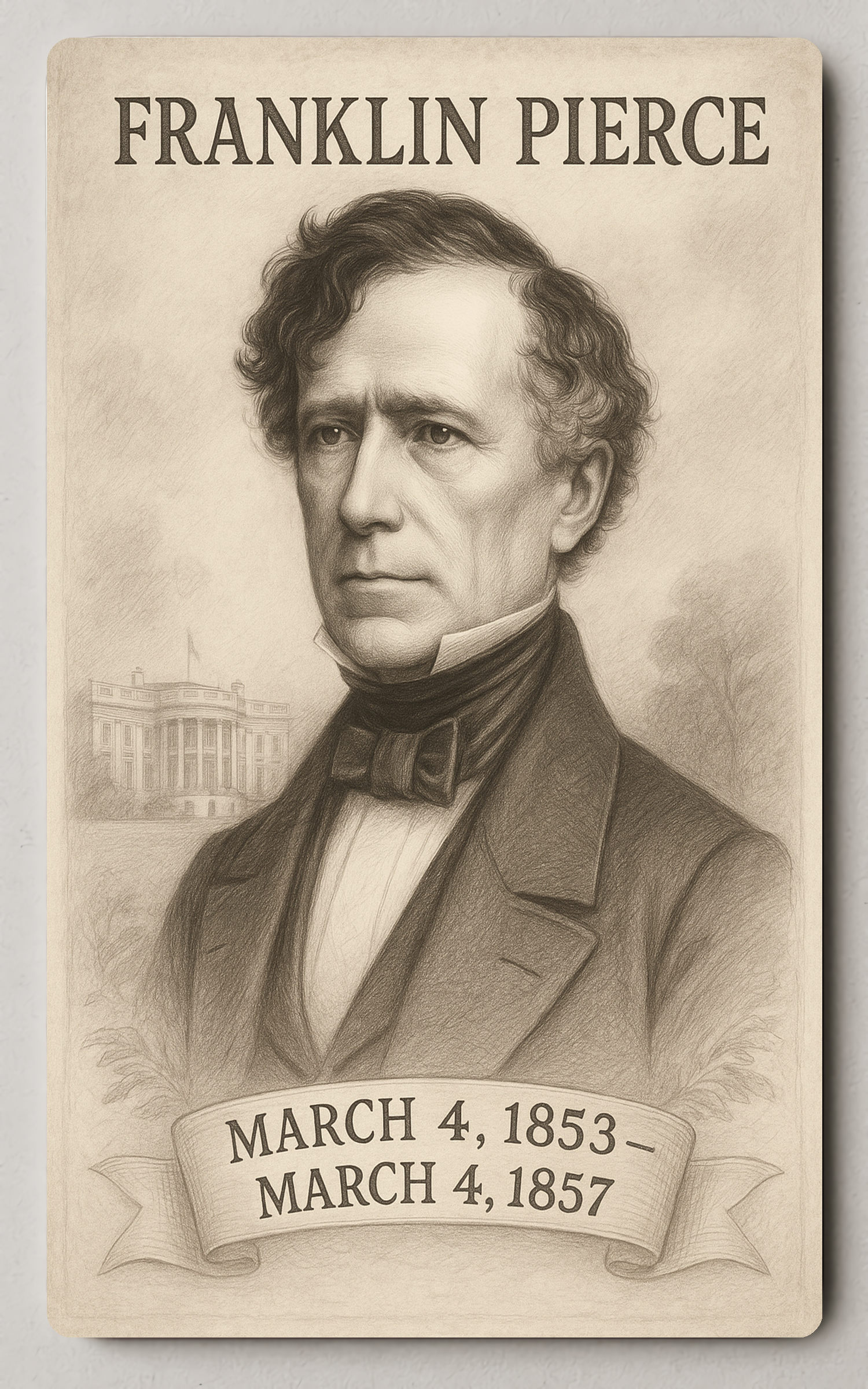 Franklin Pierce Presidential Term - Trading Card PosterGoat