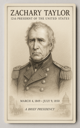 Zachary Taylor 12th President - Trading Card PosterGoat