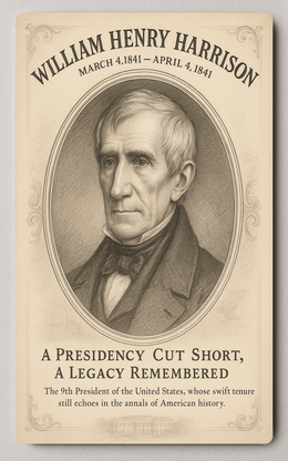 William Henry Harrison 9th President - Trading Card PosterGoat