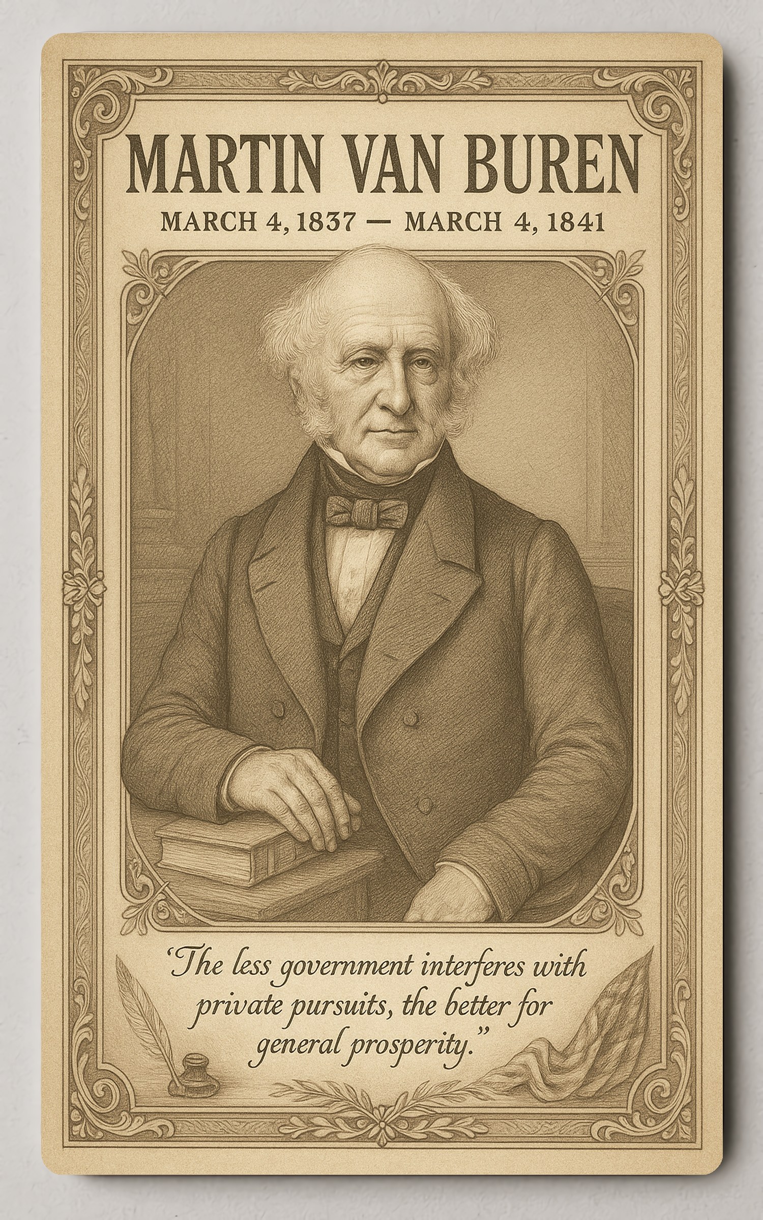Martin Van Buren 8th President - Trading Card PosterGoat