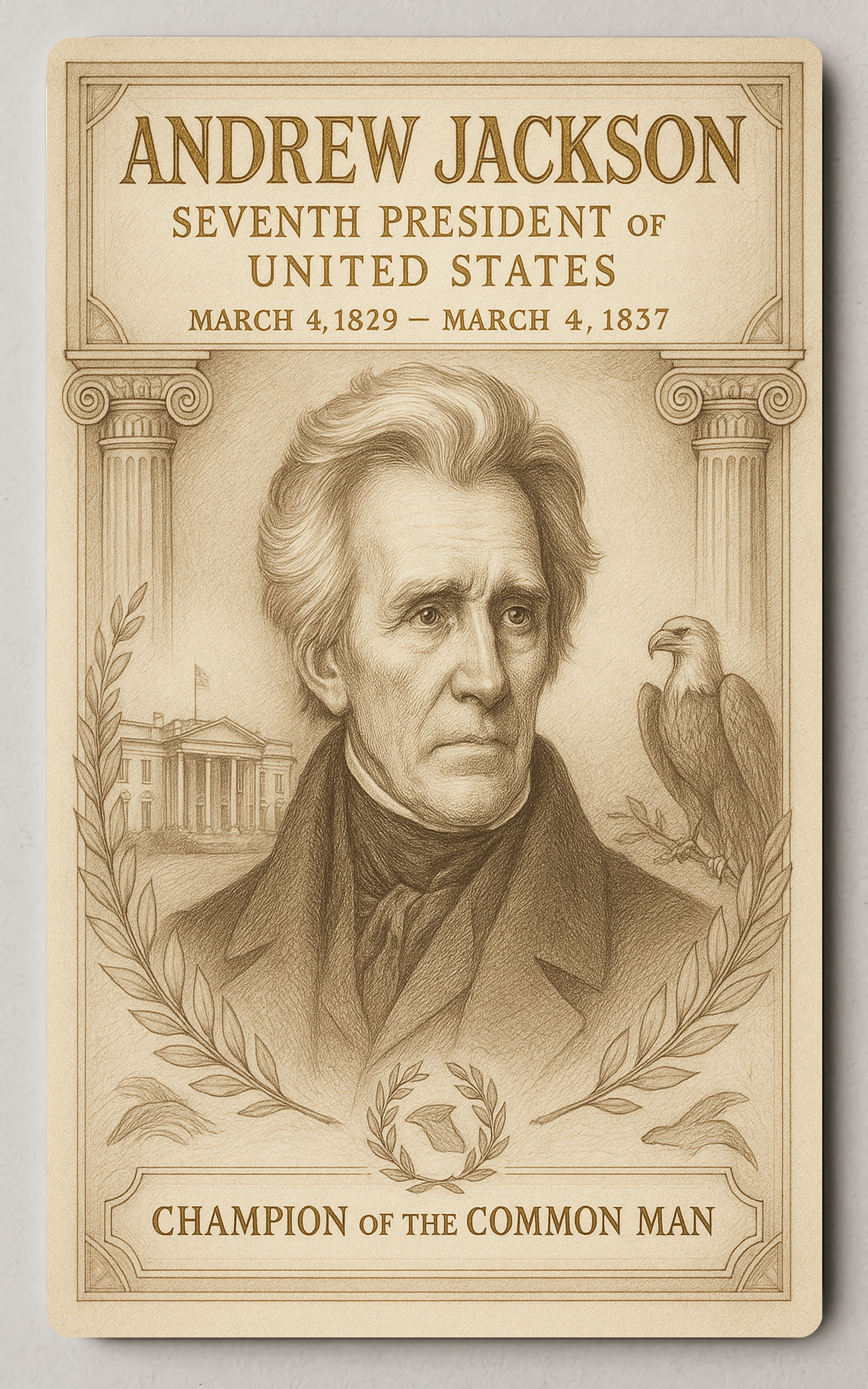 Andrew Jackson 7th President - Trading Card PosterGoat