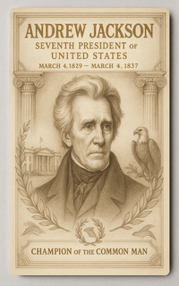 Andrew Jackson 7th President - Trading Card PosterGoat