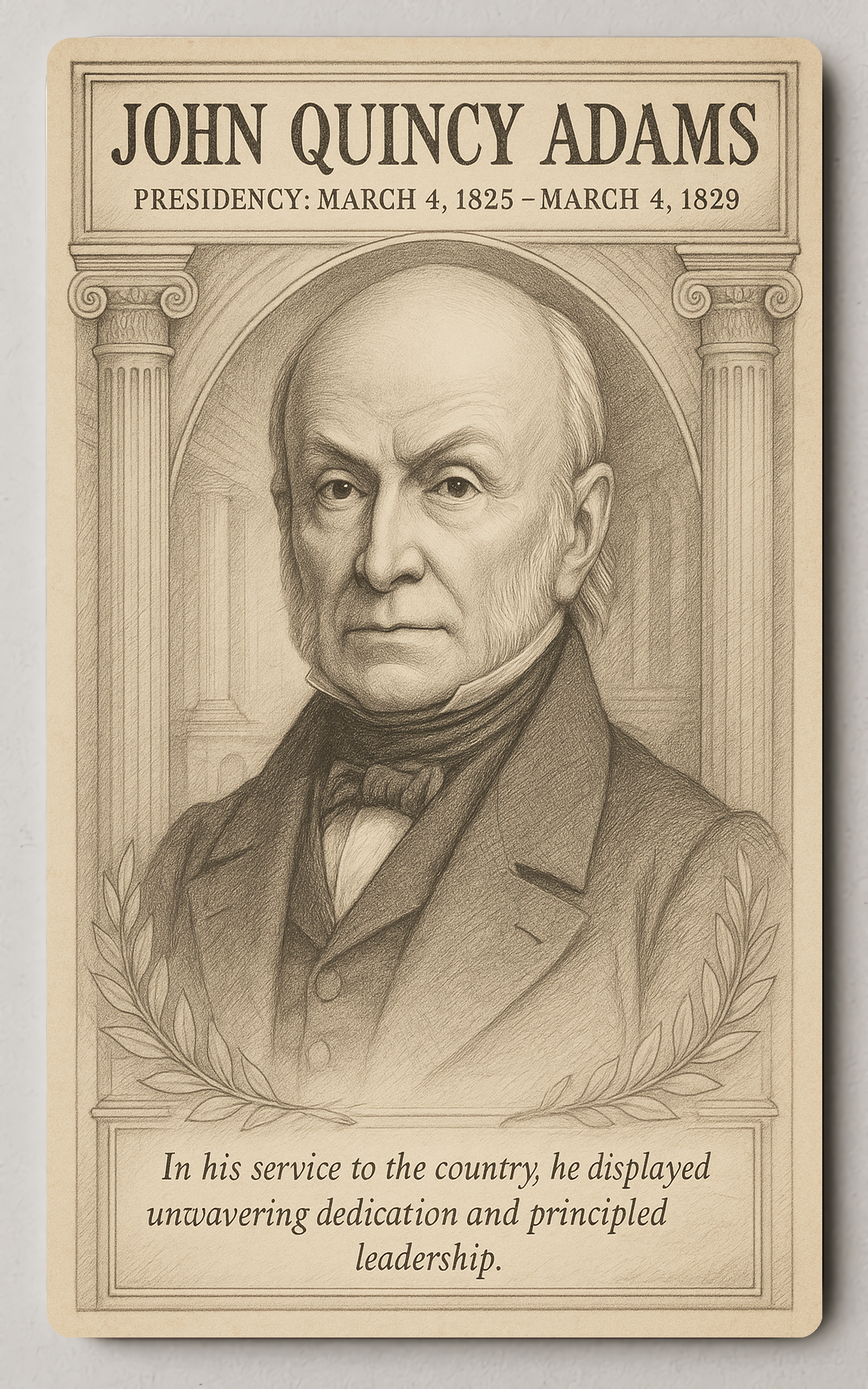 John Quincy Adams 6th President - Trading Card PosterGoat