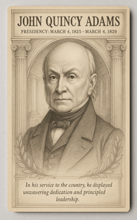 John Quincy Adams 6th President - Trading Card PosterGoat