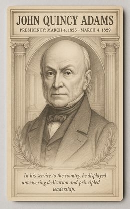John Quincy Adams 6th President - Trading Card PosterGoat