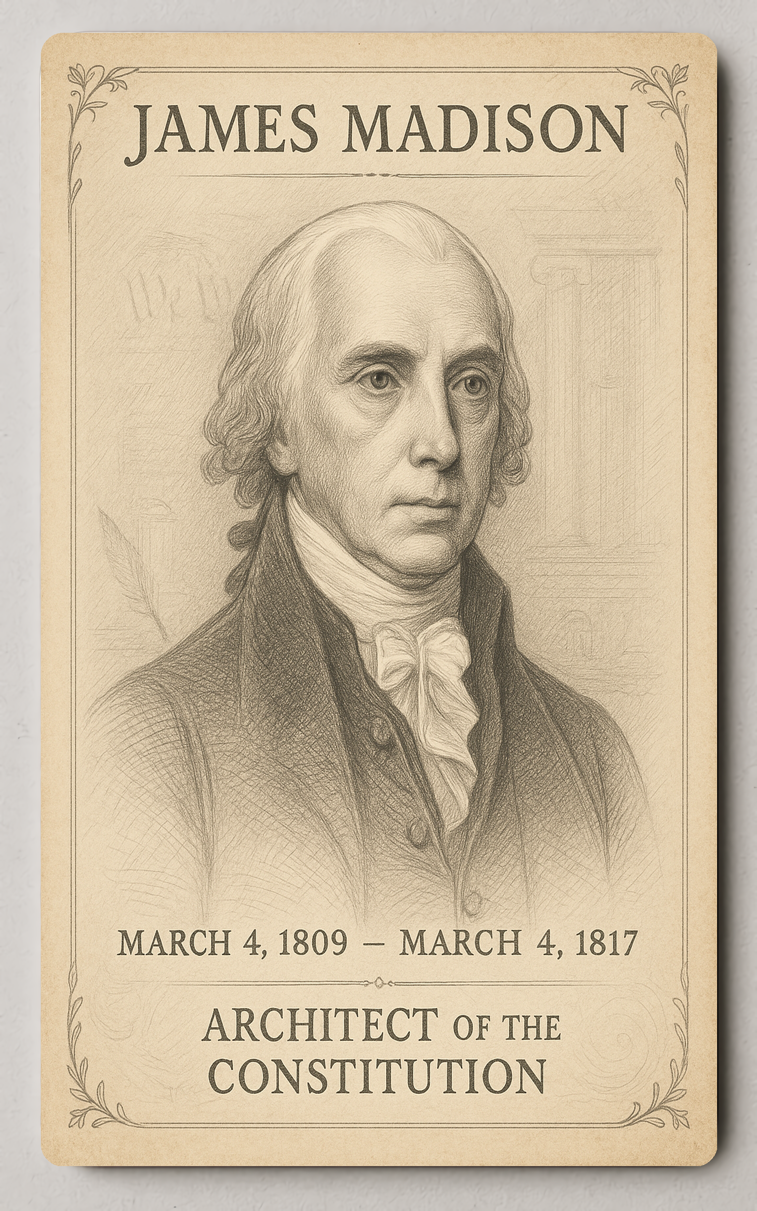 James Madison 4th President - Trading Card PosterGoat