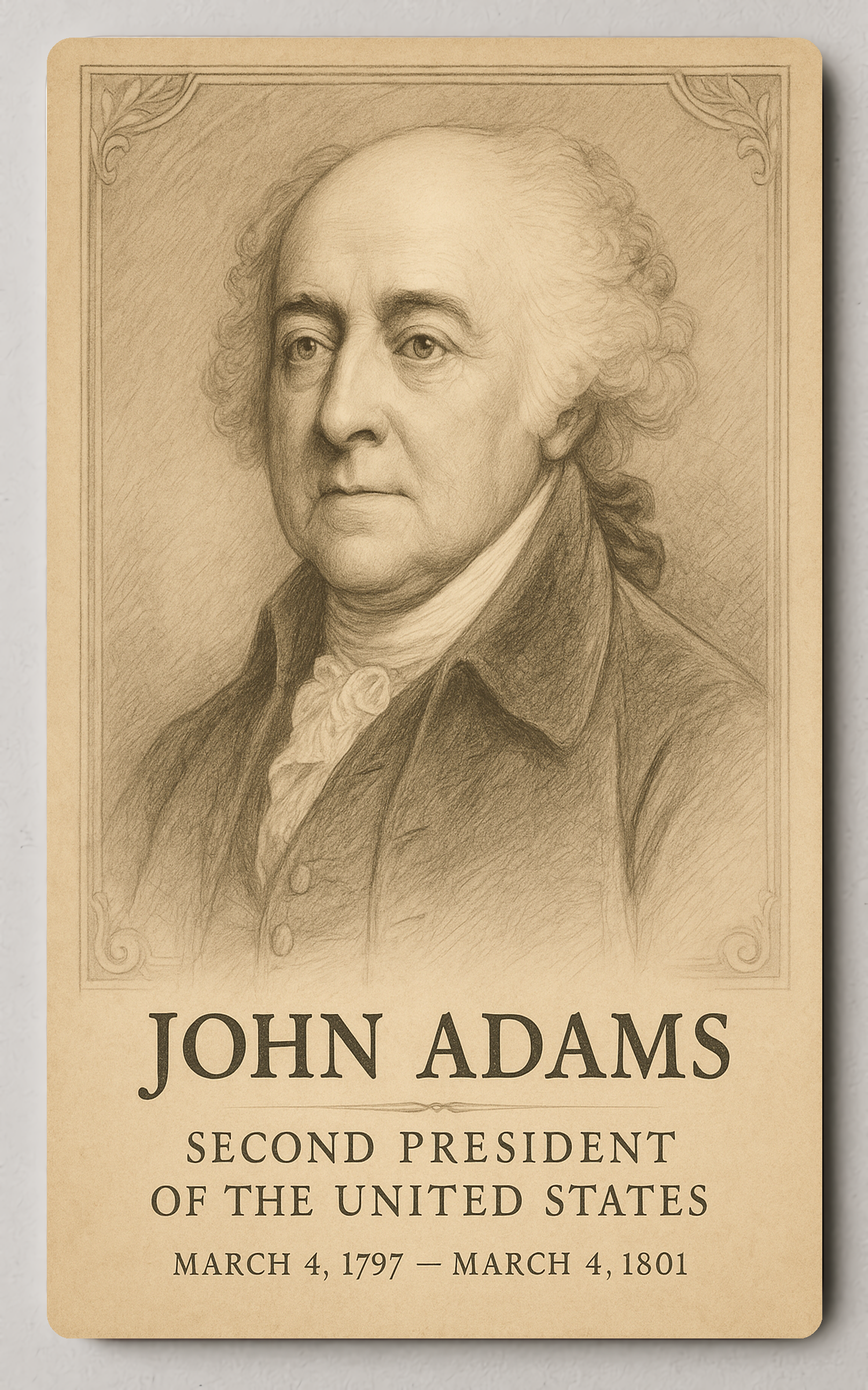 John Adams 2nd President - Trading Card PosterGoat
