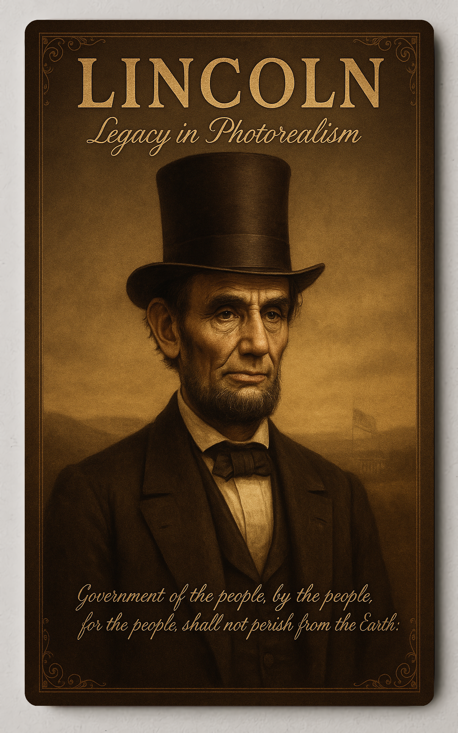 Abraham Lincoln Legacy in Photorealism - Trading Card PosterGoat