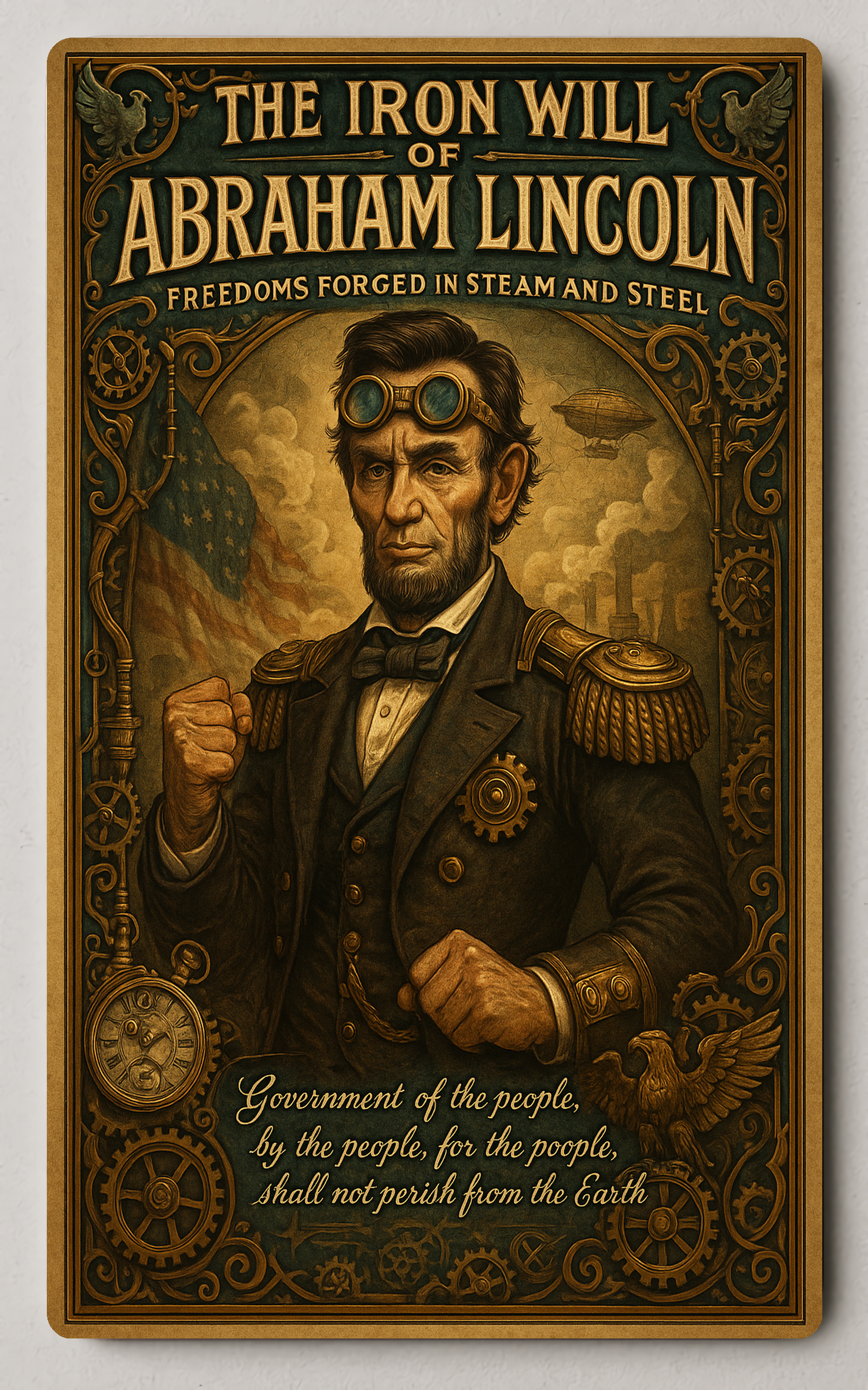 Abraham Lincoln The Iron Will - Trading Card PosterGoat