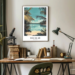 Bacalar Lagoon Vintage Travel Art Print – Travel Poster PosterGoat