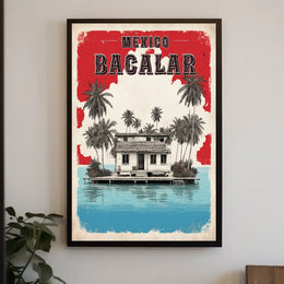 Bacalar Lakeside Tranquility Travel Poster PosterGoat