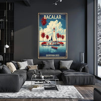 Bacalar Lighthouse in Vintage Travel Poster PosterGoat