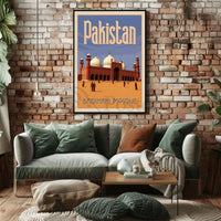 Badshahi Mosque Lahore Vintage Travel Poster PosterGoat