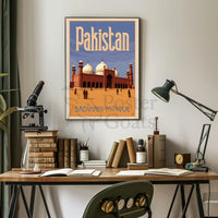 Badshahi Mosque Lahore Vintage Travel Poster PosterGoat