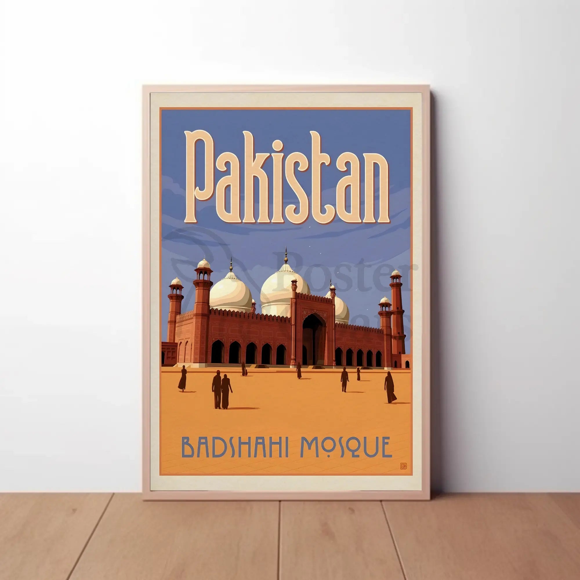 Badshahi Mosque Lahore Vintage Travel Poster PosterGoat