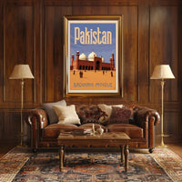 Badshahi Mosque Lahore Vintage Travel Poster PosterGoat