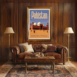 Badshahi Mosque Lahore Vintage Travel Poster PosterGoat