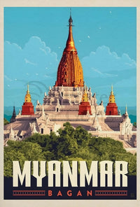 Bagan Myanmar Temple Adventure Awaits Travel Poster PosterGoat