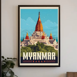 Bagan Myanmar Temple Adventure Awaits Travel Poster PosterGoat