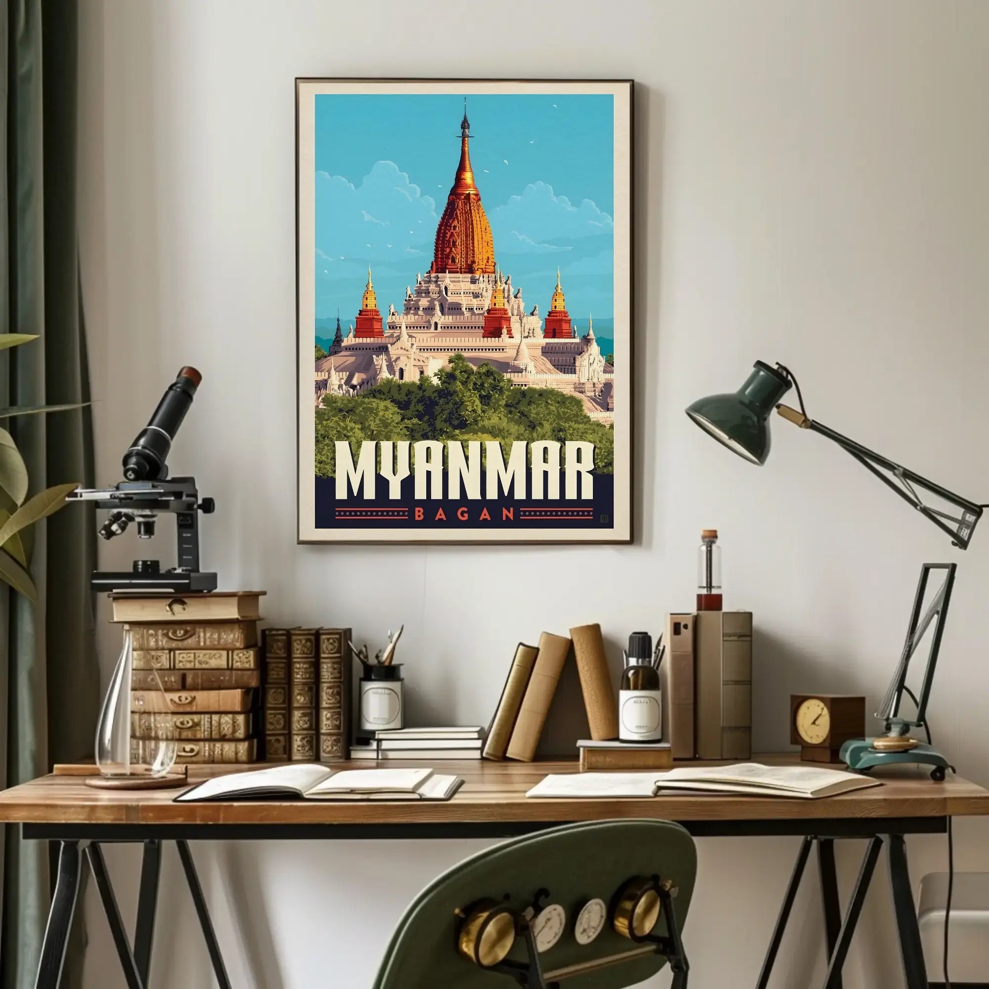 Bagan Myanmar Temple Adventure Awaits Travel Poster PosterGoat