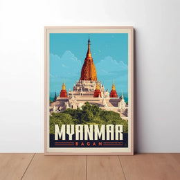 Bagan Myanmar Temple Adventure Awaits Travel Poster PosterGoat