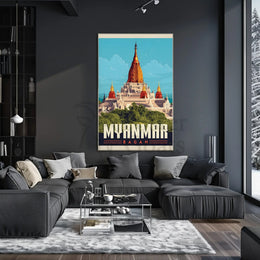 Bagan Myanmar Temple Adventure Awaits Travel Poster PosterGoat