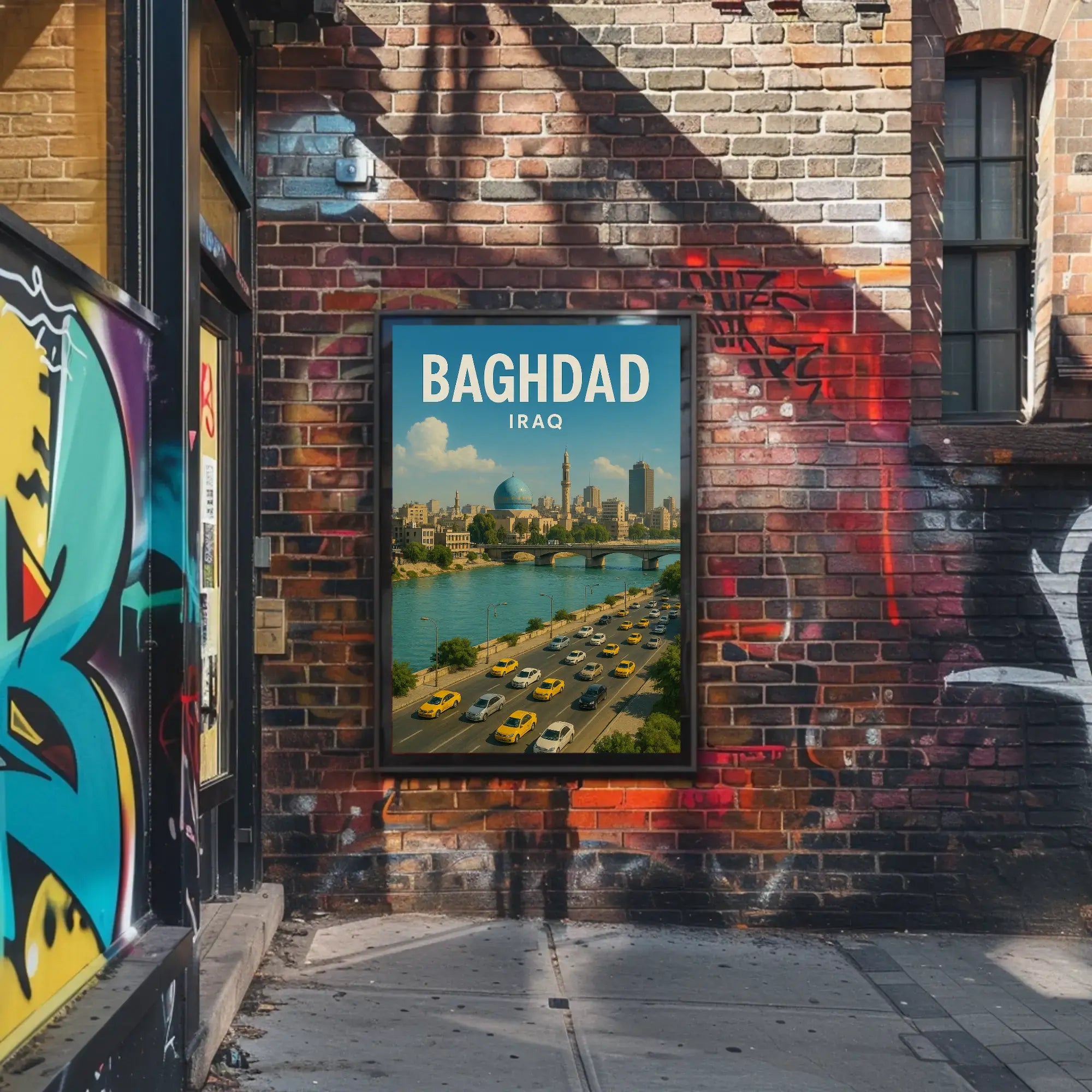 Baghdad Vibrant Cityscape Cultural or Heritage Poster PosterGoat
