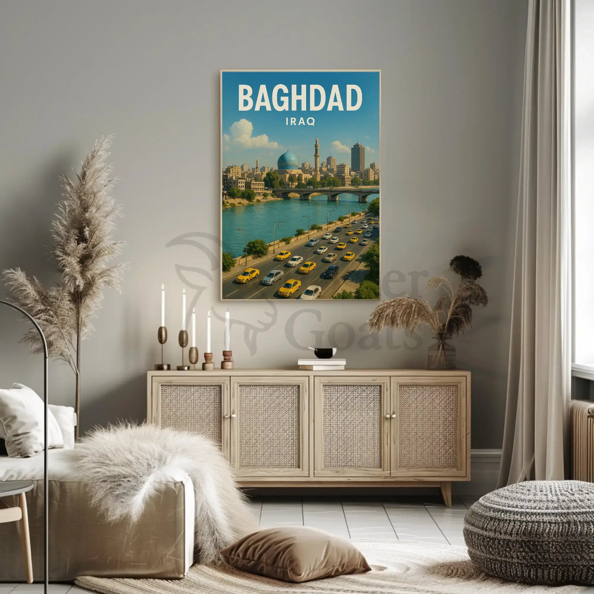 Baghdad Vibrant Cityscape Cultural or Heritage Poster PosterGoat