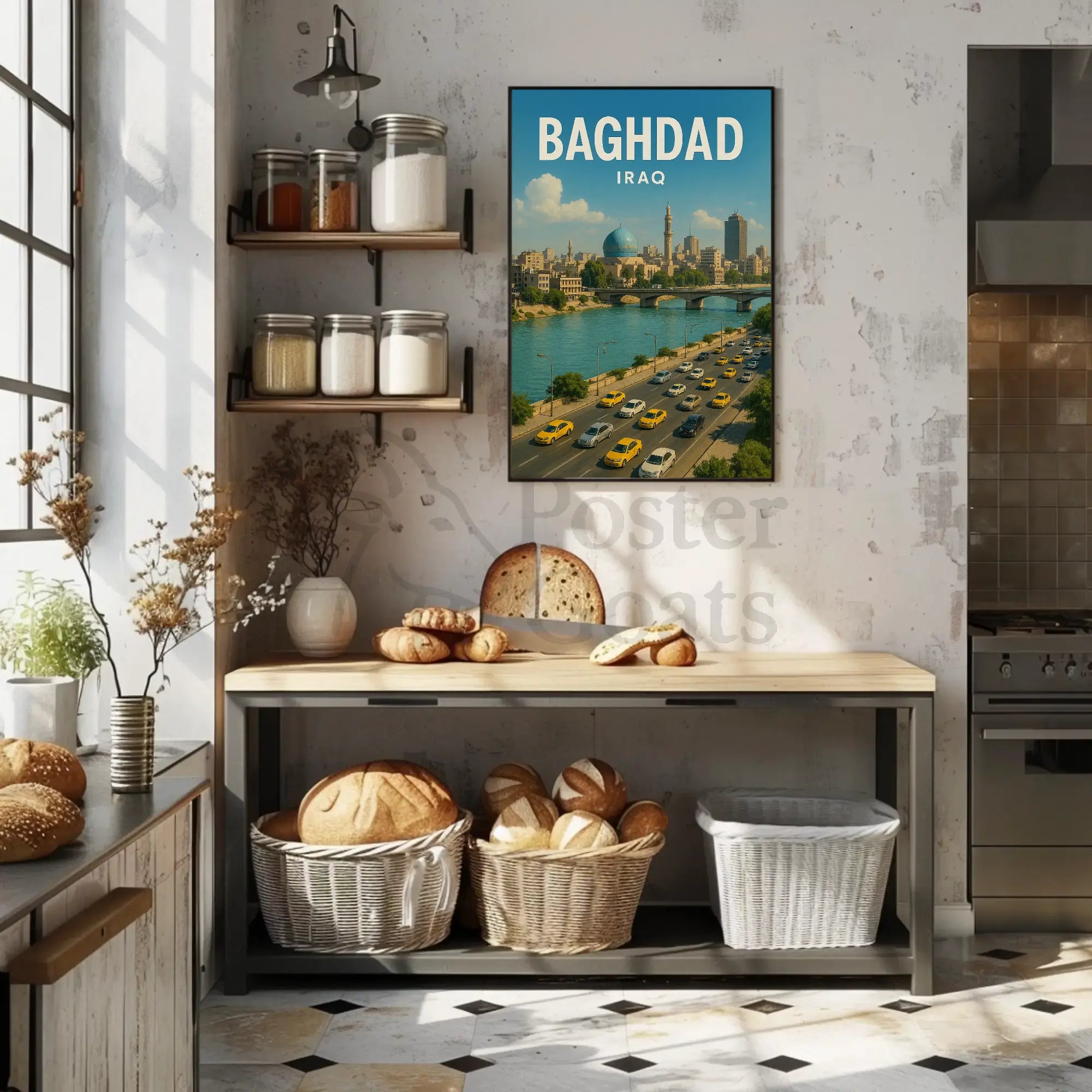 Baghdad Vibrant Cityscape Cultural or Heritage Poster PosterGoat