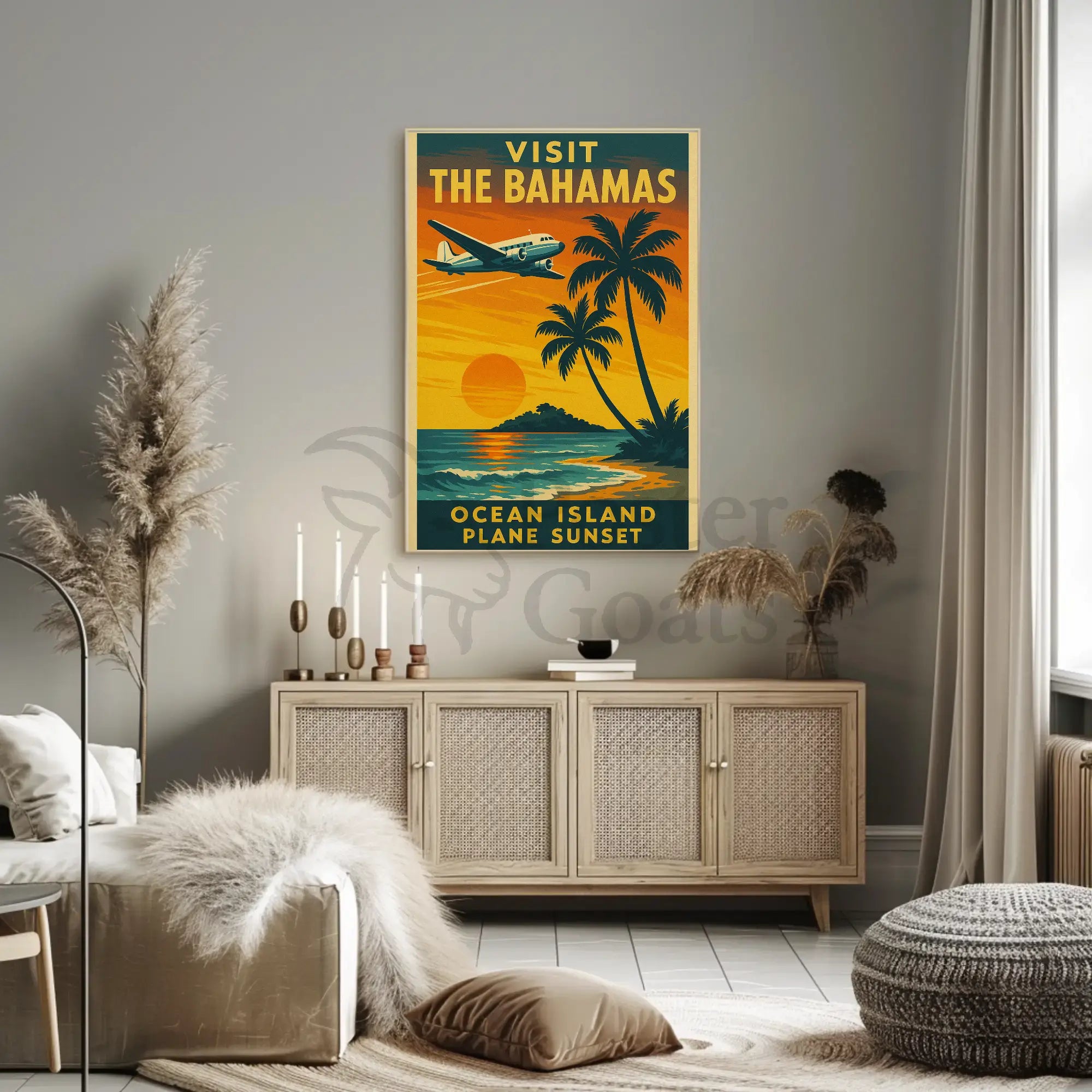 Bahamas Sunset Adventure Vintage Travel Poster PosterGoat