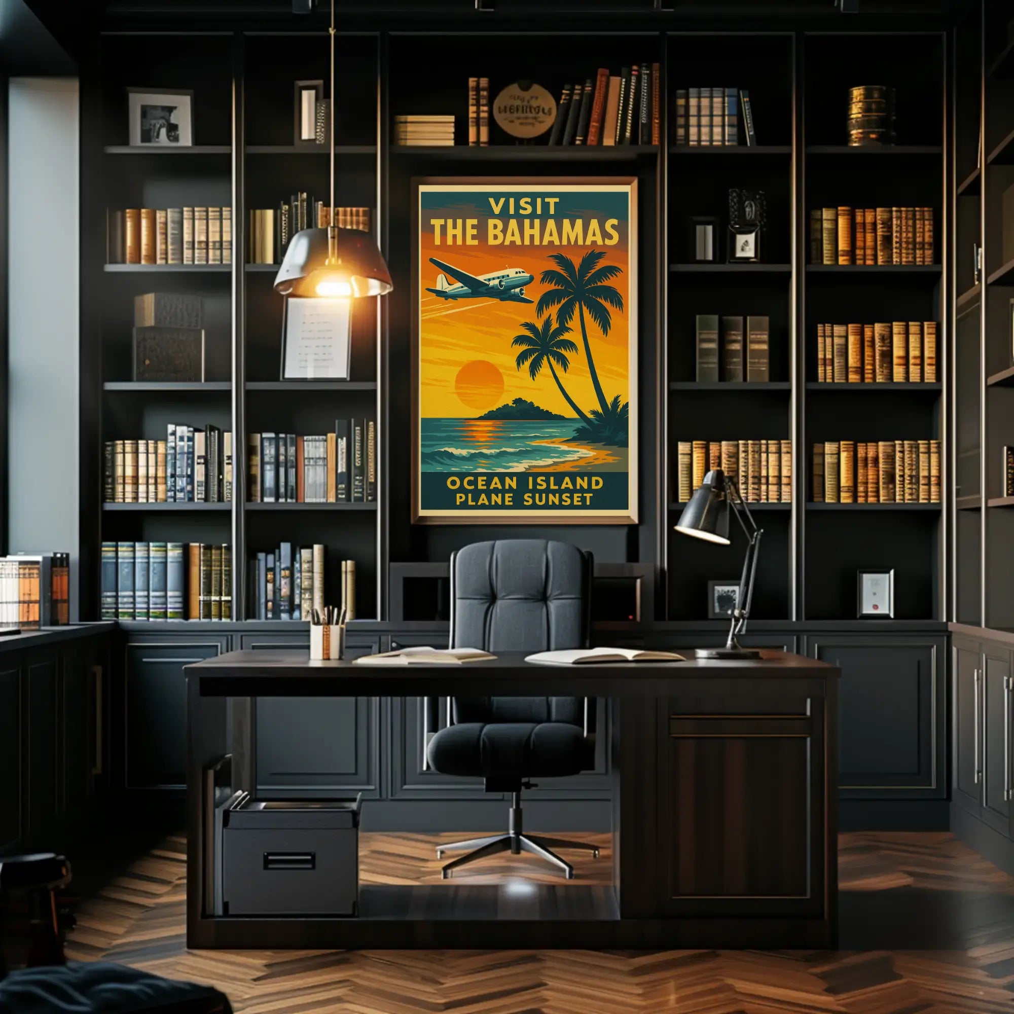Bahamas Sunset Adventure Vintage Travel Poster PosterGoat