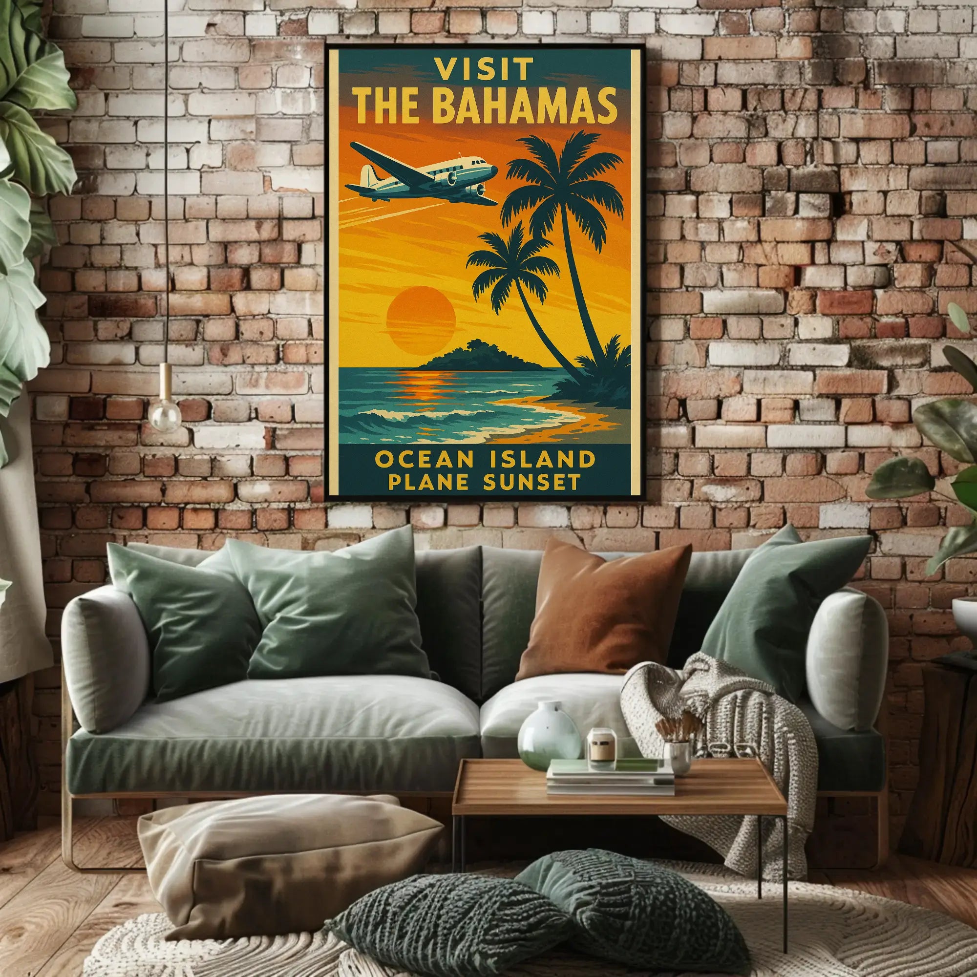 Bahamas Sunset Adventure Vintage Travel Poster PosterGoat
