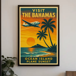 Bahamas Sunset Adventure Vintage Travel Poster PosterGoat