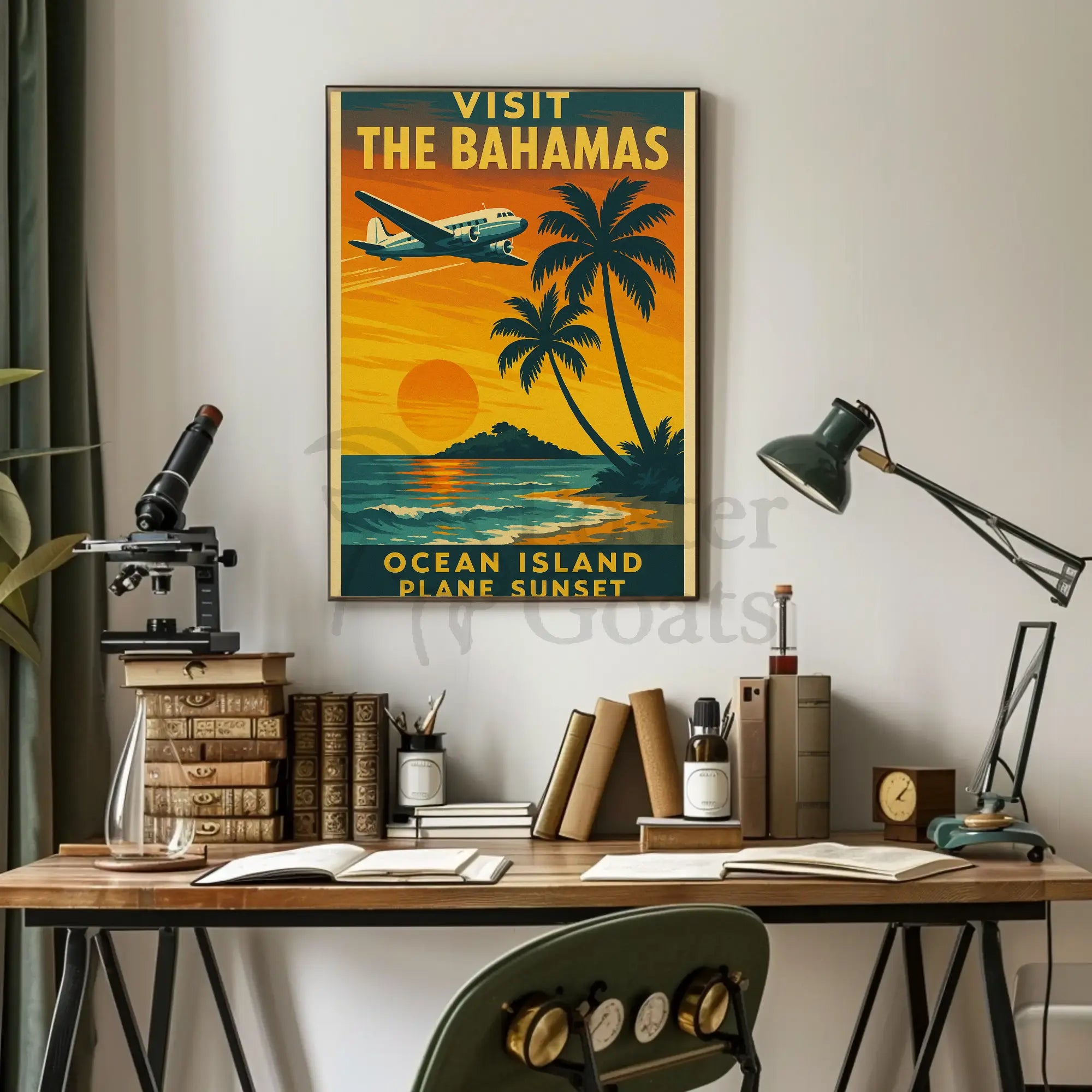 Bahamas Sunset Adventure Vintage Travel Poster PosterGoat