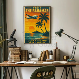 Bahamas Sunset Adventure Vintage Travel Poster PosterGoat
