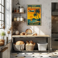 Bahamas Sunset Adventure Vintage Travel Poster PosterGoat