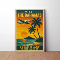Bahamas Sunset Adventure Vintage Travel Poster PosterGoat