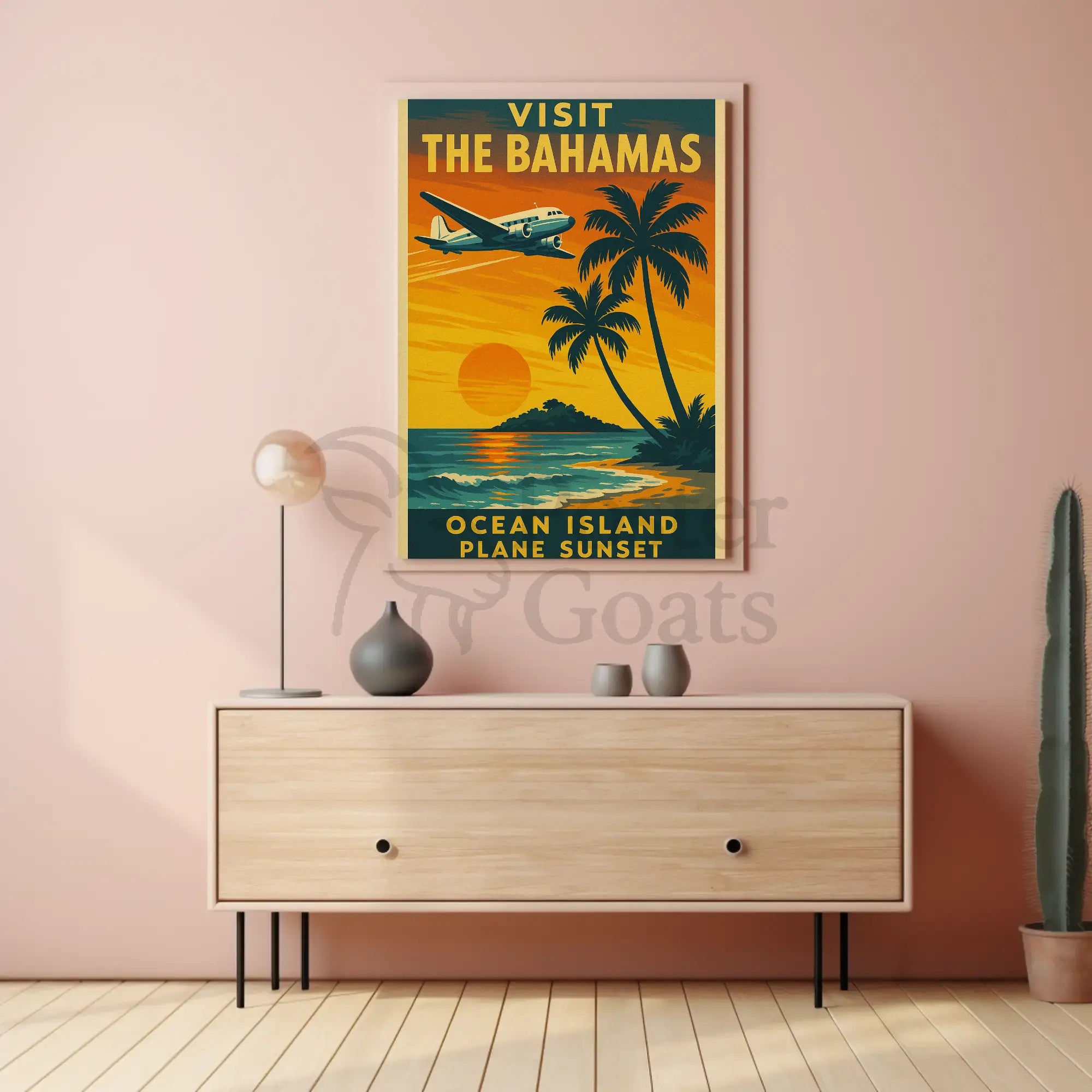 Bahamas Sunset Adventure Vintage Travel Poster PosterGoat