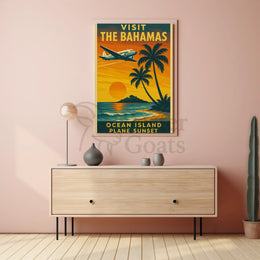 Bahamas Sunset Adventure Vintage Travel Poster PosterGoat