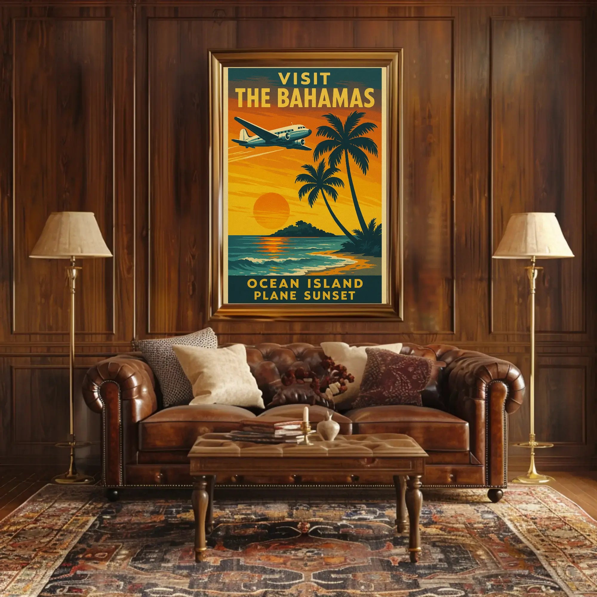Bahamas Sunset Adventure Vintage Travel Poster PosterGoat