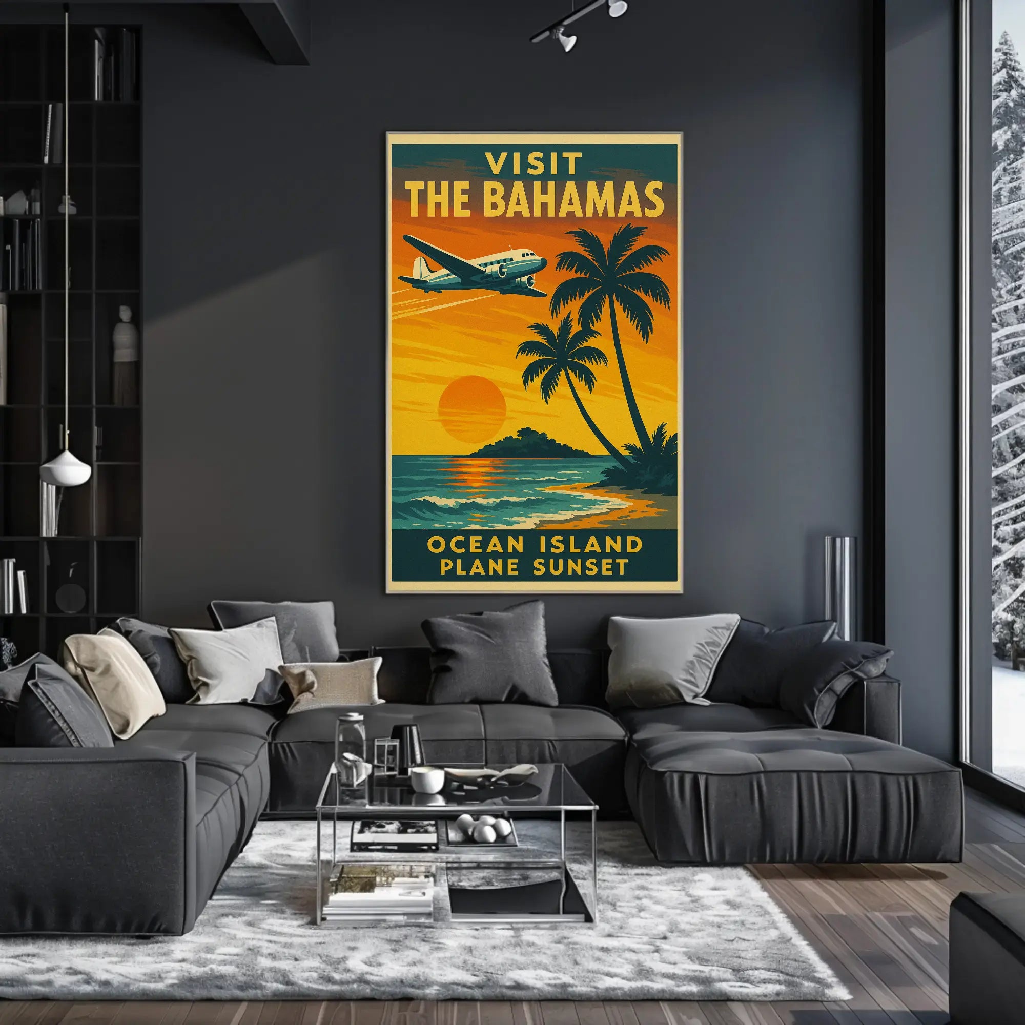 Bahamas Sunset Adventure Vintage Travel Poster PosterGoat