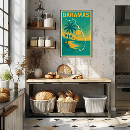 Bahamas Tropical Sunset Travel Poster PosterGoat