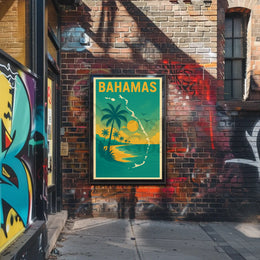 Bahamas Tropical Sunset Travel Poster PosterGoat